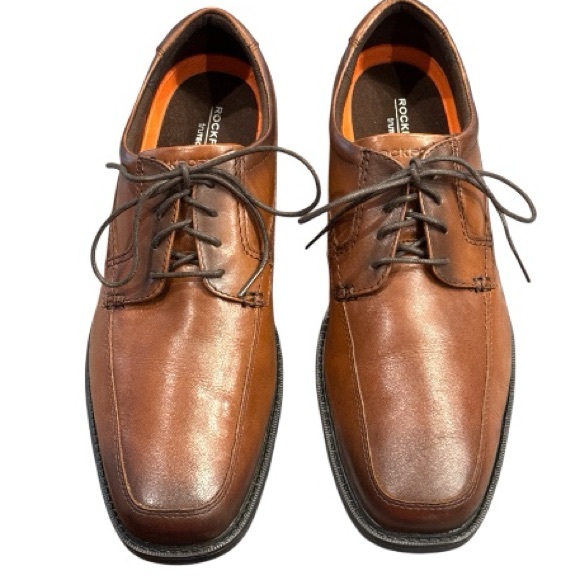 Rockport Brown‎ Leather Oxfords Men’s 11.5 Lace-Up Comfort Dress Shoes - Picture 2 of 11